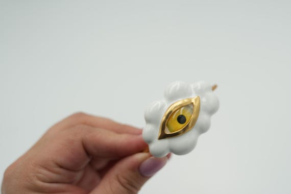 Adjustable Enamel Eye Bangle: Schiaparelli Style,… - image 2