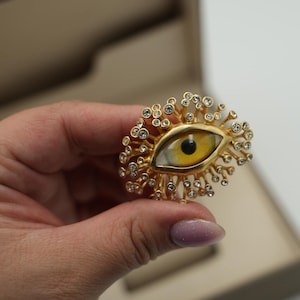 Schiaparelli Inspired Eye Ring: Adjustable Vintage Style