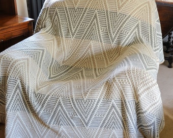 Crochet pattern, Magic Mountain blanket made with mosaic overlay crochet, geometric / chevron design - afghan throw