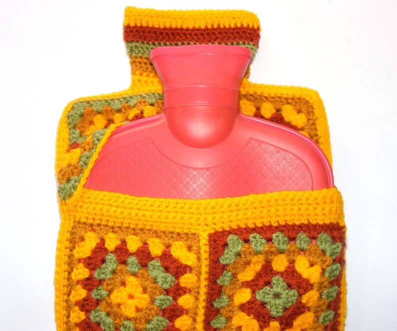 Crochet Pattern Hot Water Bottle Cover Using Granny Squares Etsy UK