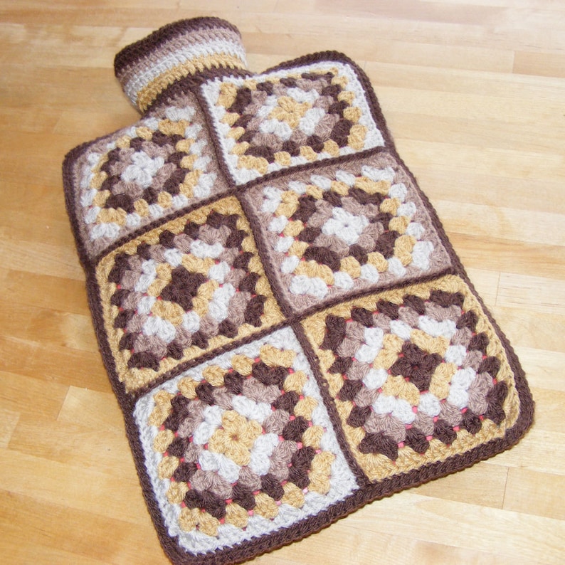 Crochet Pattern Hot Water Bottle Cover Using Granny Squares Etsy UK