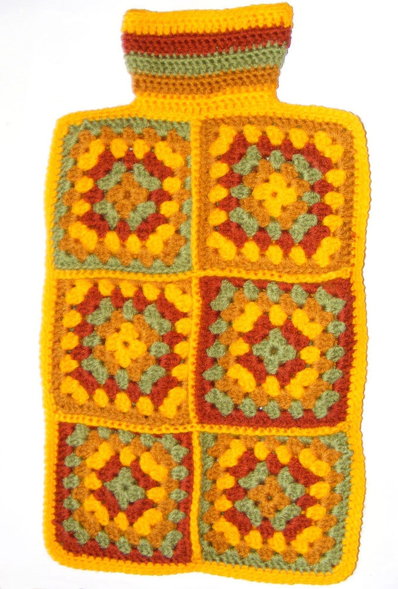 Crochet Pattern Hot Water Bottle Cover Using Granny Squares Etsy UK