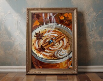 Pumpkin Spice Latte Art Print | Herfst keukendecor (digitale download)
