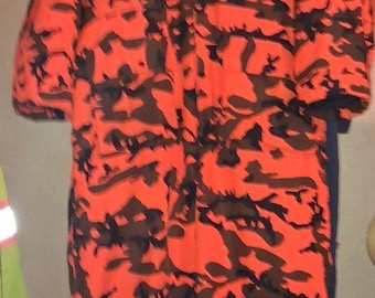 Winchester Insulated Coveralls W/Hood  3XL Blaze Orange Camo Hunting VTG