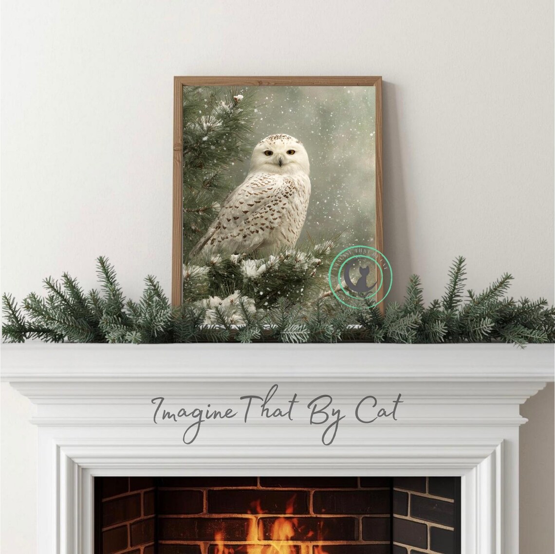 Snowy Owl Winter Wall Art Printable, Woodland Owl Art, Neutral Winter ...