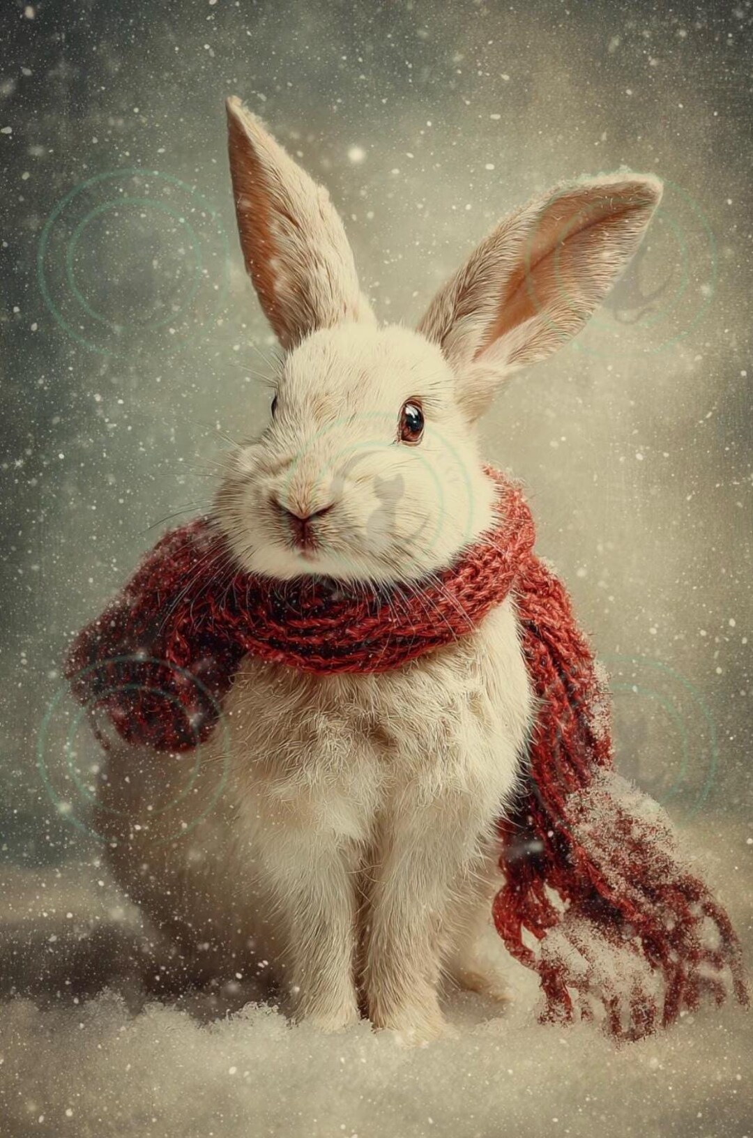 Painted Winter Rabbit Winter Bunny Wall Art • Cozy Rabbit Winter Print • Woodland Animal ...