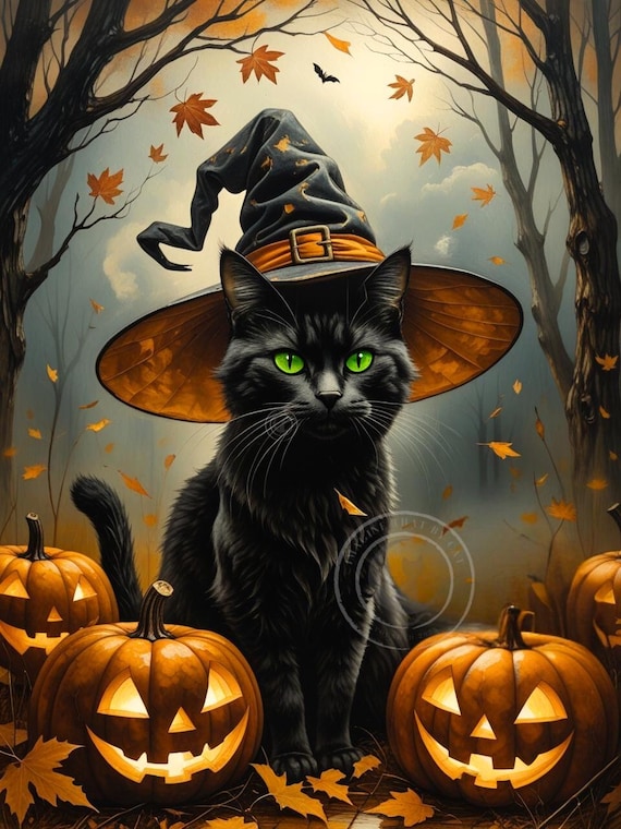 ψ(｀∇´)ψ ネコ魔女 【中】 かぼちゃランタンセット C ハロウィンの