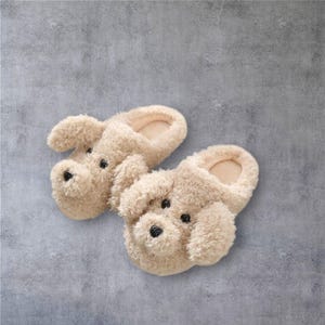 Unisex Cute Dog Slippers, Cozy Winter & Fall Footwear, Warm, Stylish Couple&#39;s Slippers