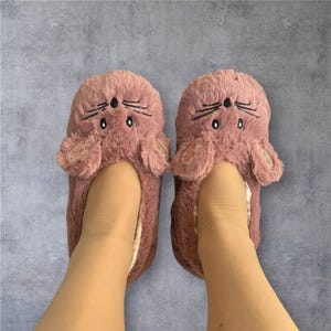 Women&#39;s Mouse Slippers, Cute Animal Slippers, Non-Slip House Shoes, Cozy Winter Slides, Warm Slipper Boots