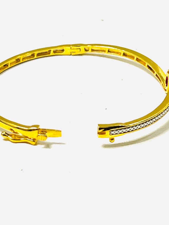 Elegant created ruby bangle bracelet - image 4