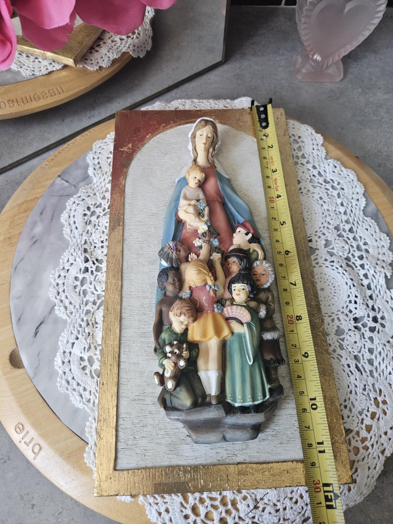 Vintage Virgin Mary and Children Figurine With Demetz Classico VDF