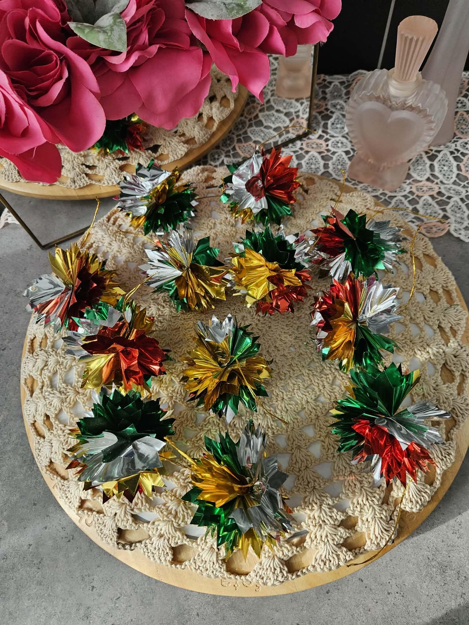 Lametta-Girlande Orange – 2 Stück, Je 7,5 M, Metallic-Deko Für Weihnachtsbaum, Party, Neujahr & Geburtstag