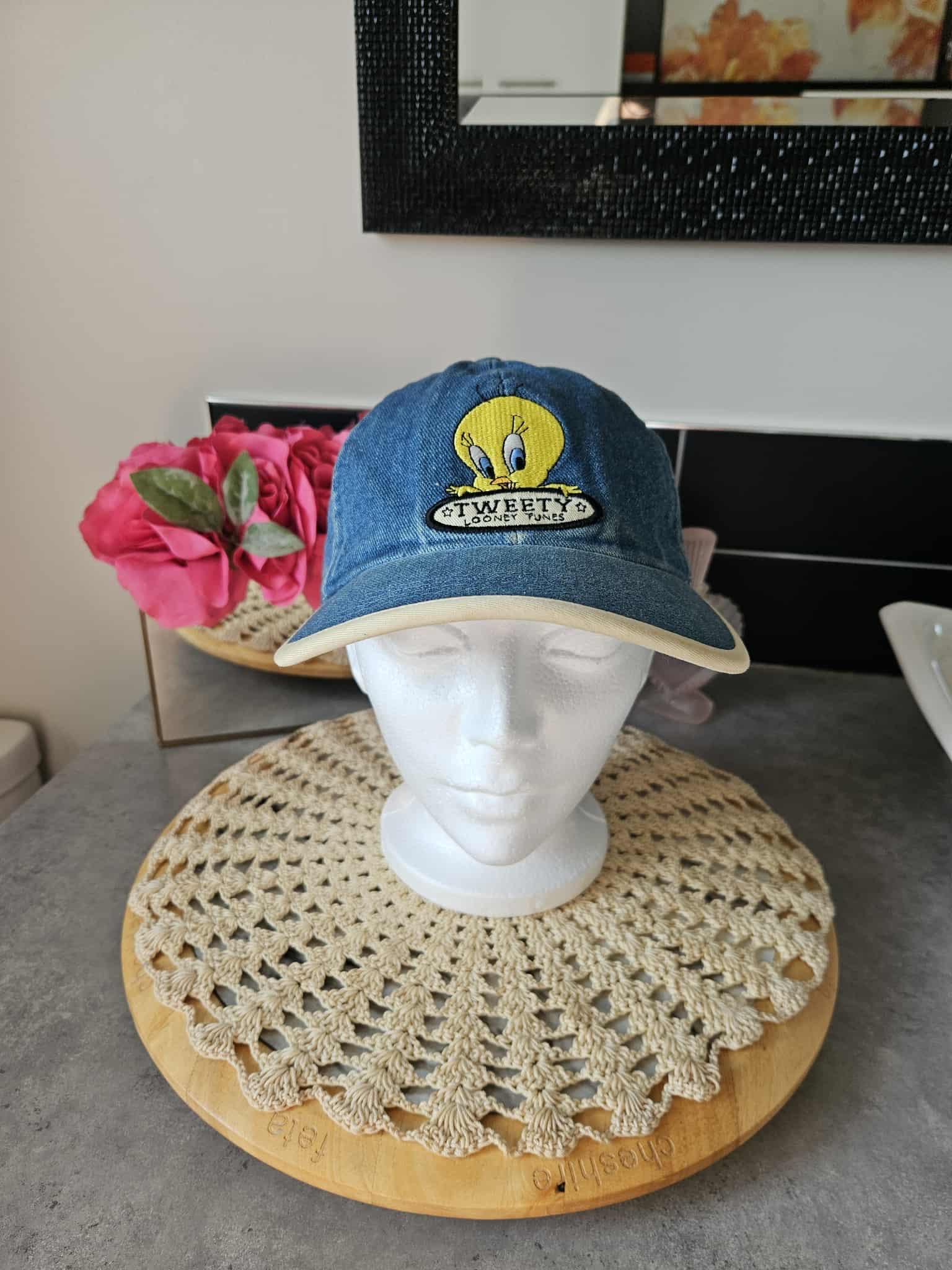 Vintage‎ Tweety Bird Denim Hat Looney Tunes 90s Cap NWT What\'s Up With That Blue Tweety Bird Hat - Etsy main image 4
