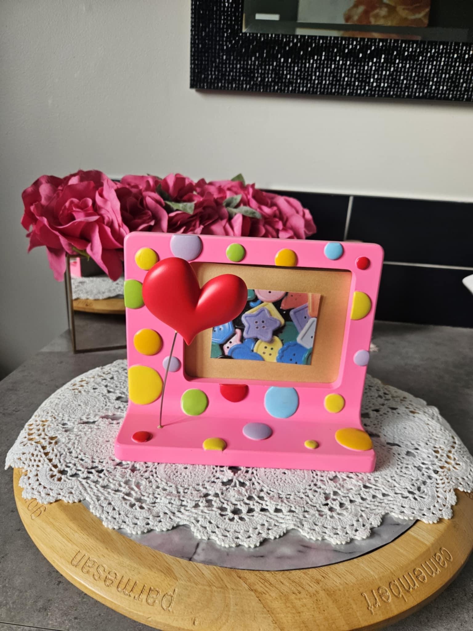 Vintage Y2K Decorative Photo Frame 2000s, Playful Style With Heart