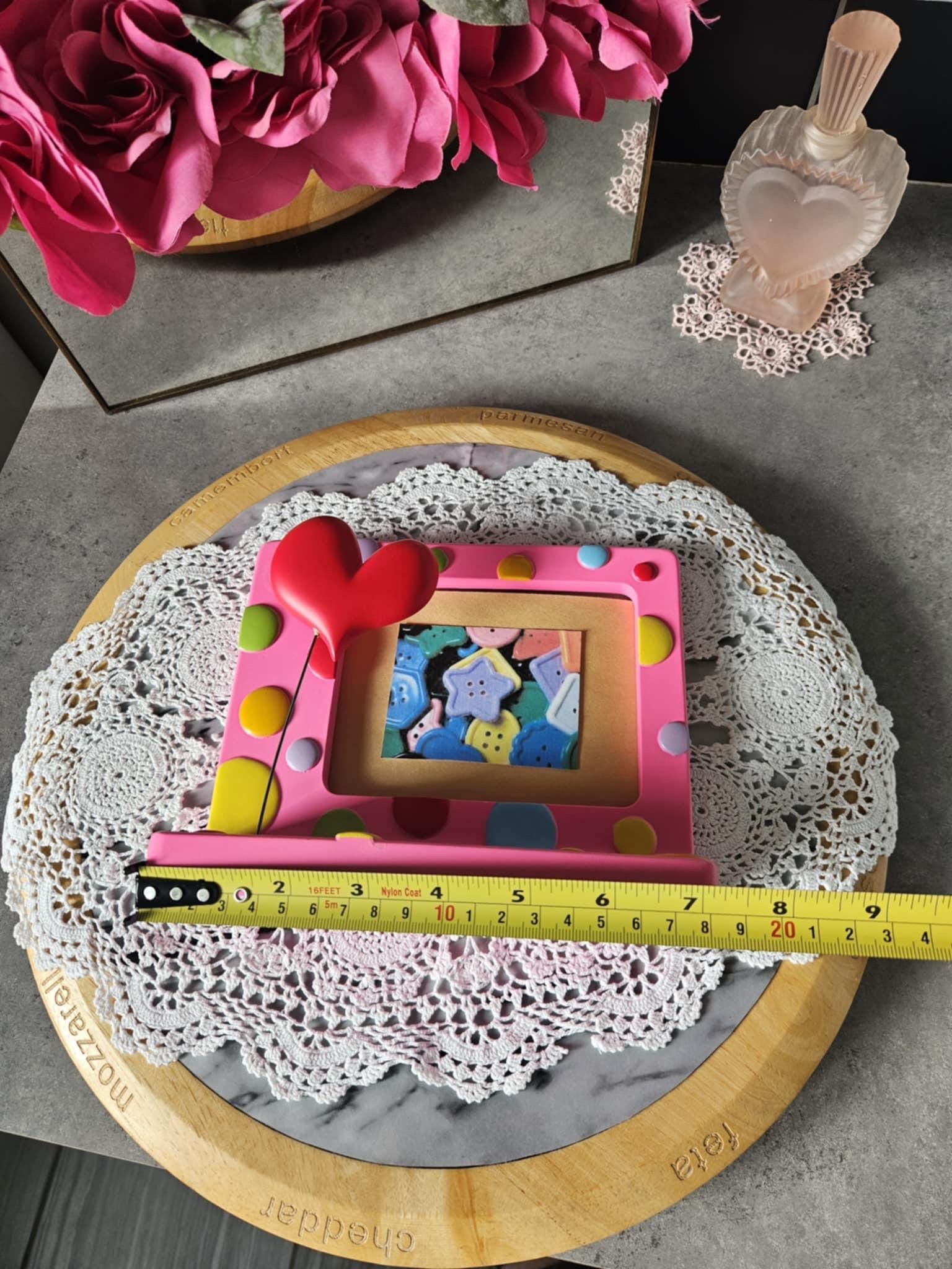 Vintage Y2K Decorative Photo Frame 2000s, Playful Style With Heart