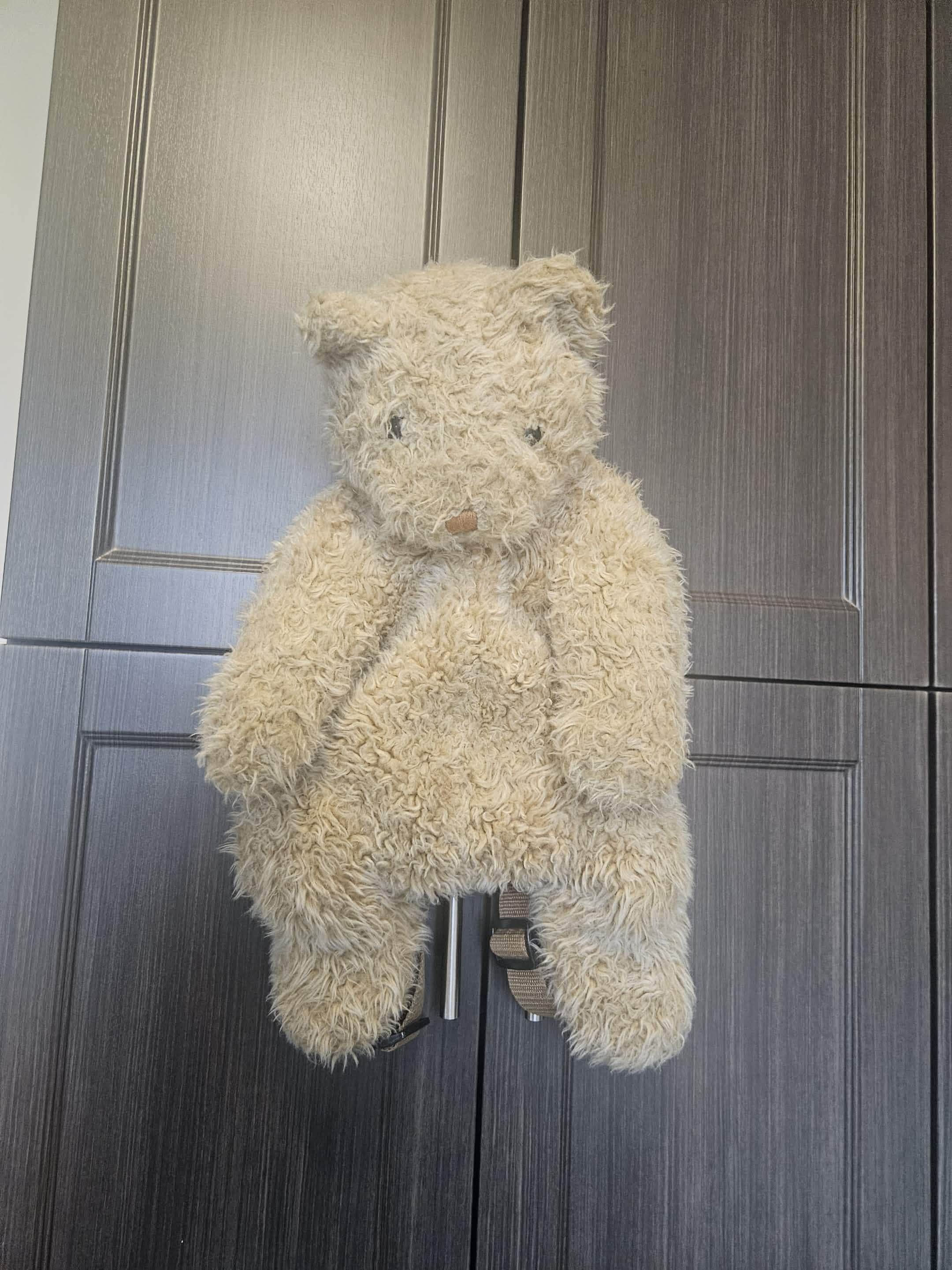 Vintage Teddy Bear Backpack – Fluffy Plush Bag – 90s Kids 
