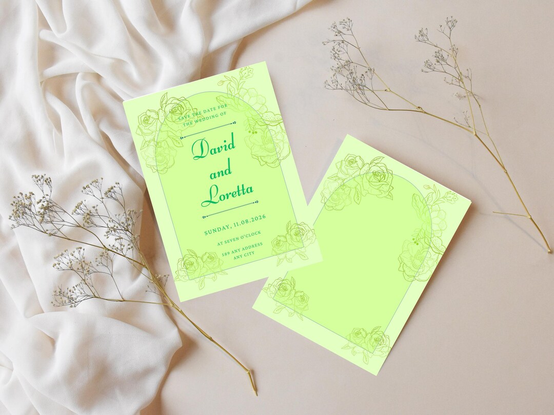 Lime Invitation Background Lime Green Wedding Invitation, Green Wedding Invite, Green Wedding ...