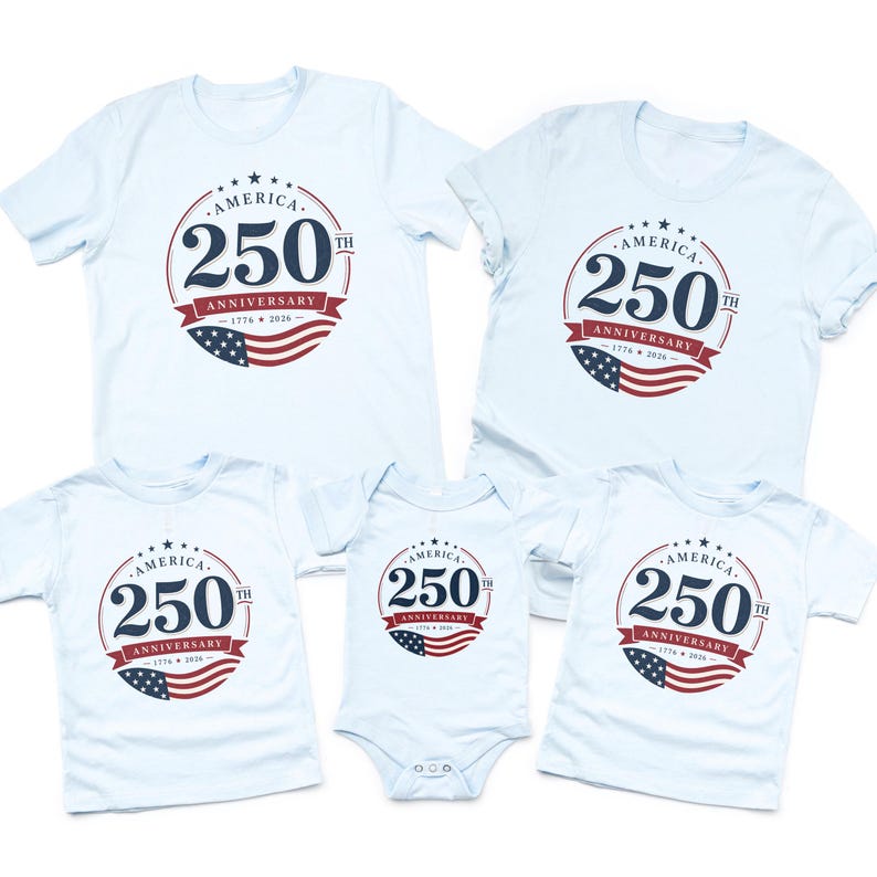 America 250th Anniversary Family Shirt | Unisex 1776-2026 Patriotic Family Tee | Fourth of July Kids Baby Matching Gift image 9