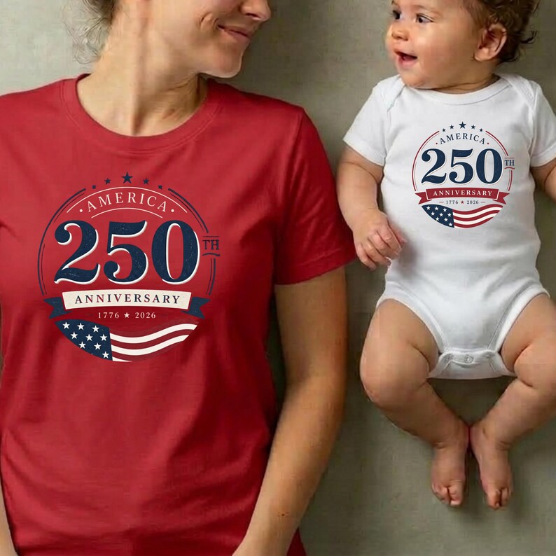 America 250th Anniversary Family Shirt | Unisex 1776-2026 Patriotic Family Tee | Fourth of July Kids Baby Matching Gift image 6