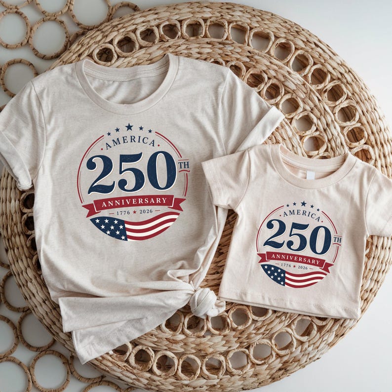 America 250th Anniversary Family Shirt | Unisex 1776-2026 Patriotic Family Tee | Fourth of July Kids Baby Matching Gift image 4