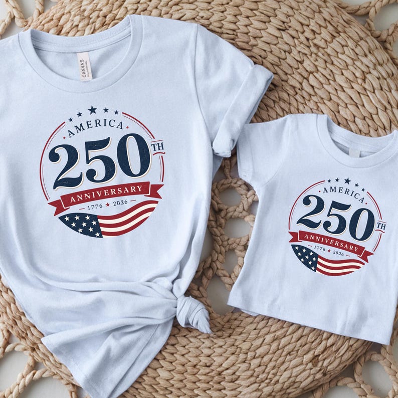 America 250th Anniversary Family Shirt | Unisex 1776-2026 Patriotic Family Tee | Fourth of July Kids Baby Matching Gift image 5