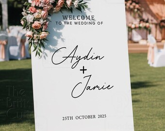 Custom Acrylic Wedding Welcome Sign: Modern Reception Decor