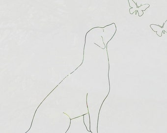 Dog Window Privacy Film Decorative Glass Decals for Kids Room or Nursery - Etched or Frosted Glass Window Cling Self-Adhesive - Home Decor