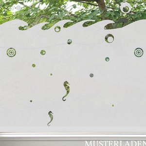 Película náutica para ventanas de baño o ducha, calcomanía de privacidad esmerilada o grabada, 17,3&#39;&#39; / 44 cm de altura
