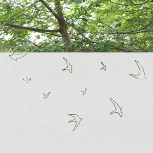 Window Film with flock of flying birds, window decor and privacy with self-adhesive film