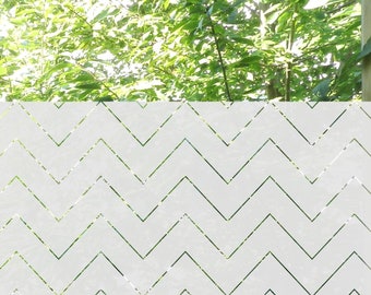 Decorative Window Film Chevron, self adhesive Film for Glass, 18.1 inches, 46 cm tall