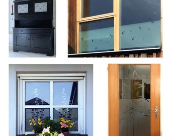 カスタムウィンドウプライバシーフィルムまたはガラスドアデカール - オリジナルウィンドウステッカーをデザイン - バスルームやキッチンに最適なカスタムサイズフィルム