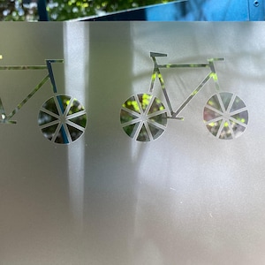 Fahrrad Fensterfolie selbstklebend in etched oder frosted