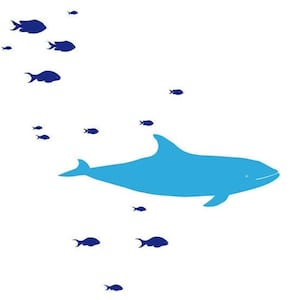 Whale Wall Decal: Nautical Nursery Decor, Fish Wall Stickers