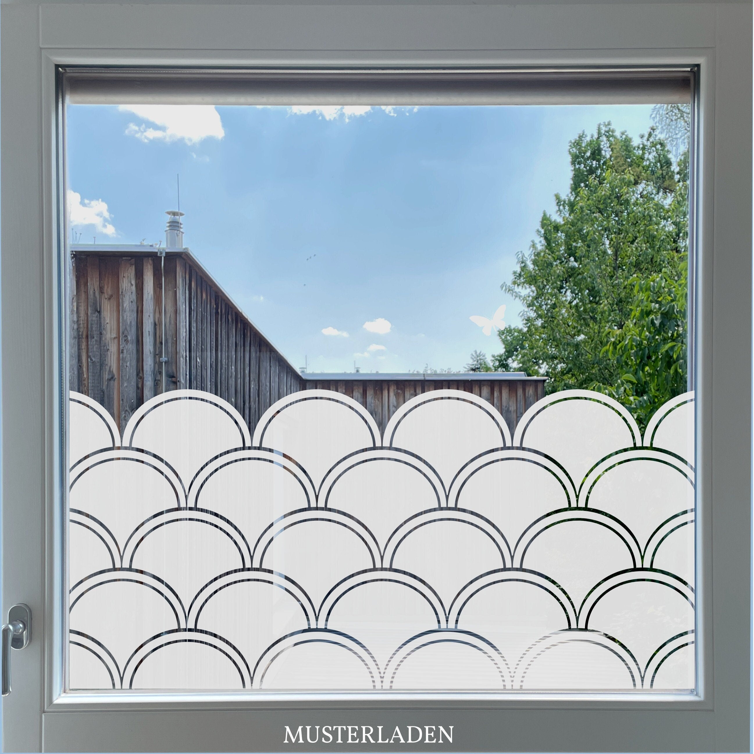 Buy Geometrische Sichtschutzfolie Für Fenster Und Glastüren Mit  Fischschuppen Muster, 46 Cm Hoch Online in India 