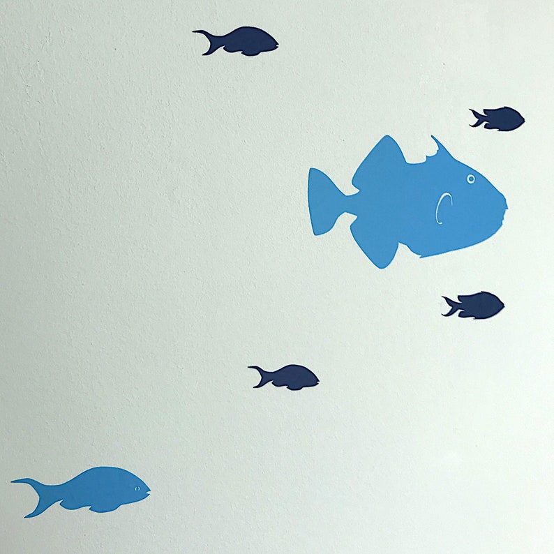 24 Fish Wall Decals Bathroom Wall Decor Children Wall Decal Etsy
