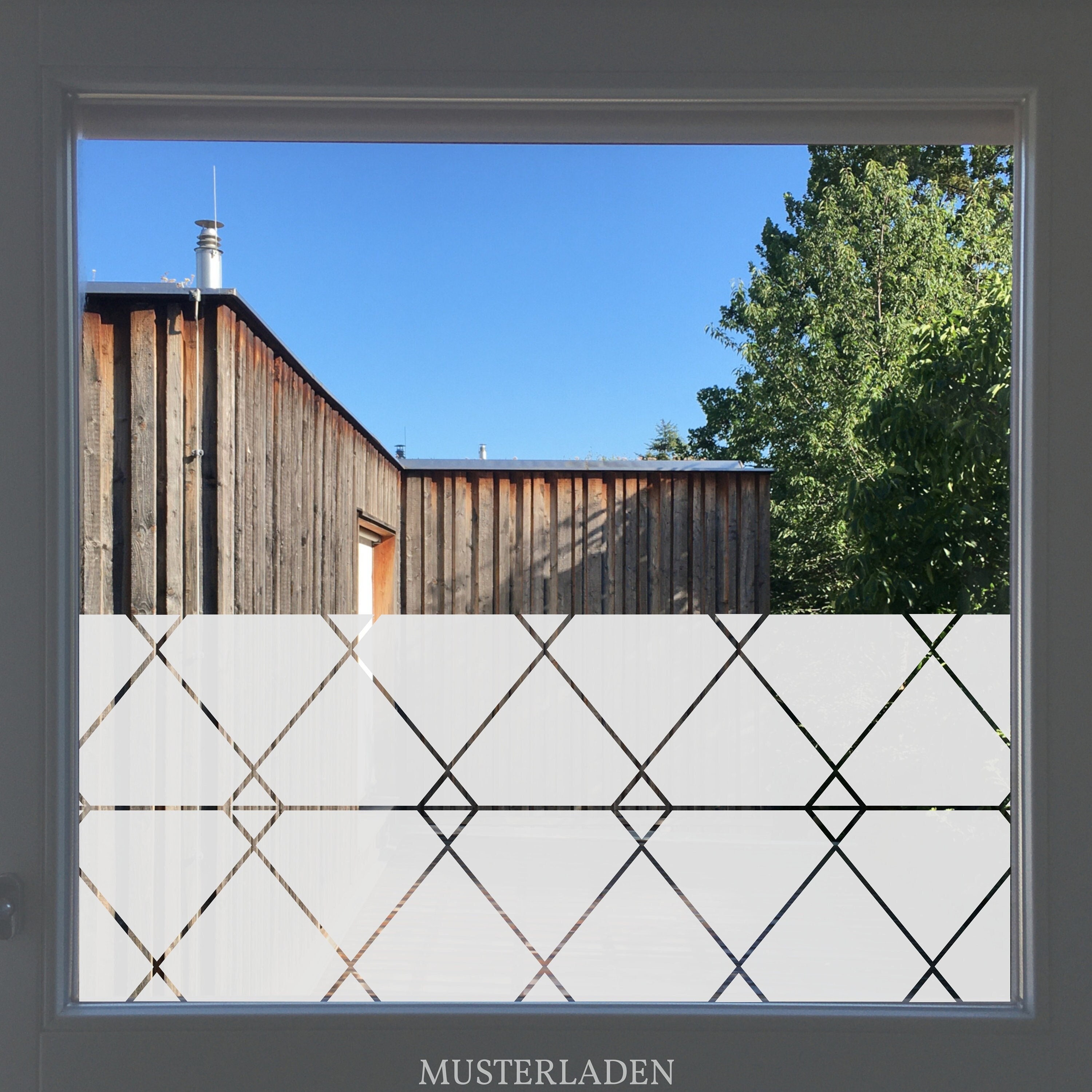 Fenster Sichtschutz Folie geometrisch selbstklebend, 40 cm hoch
