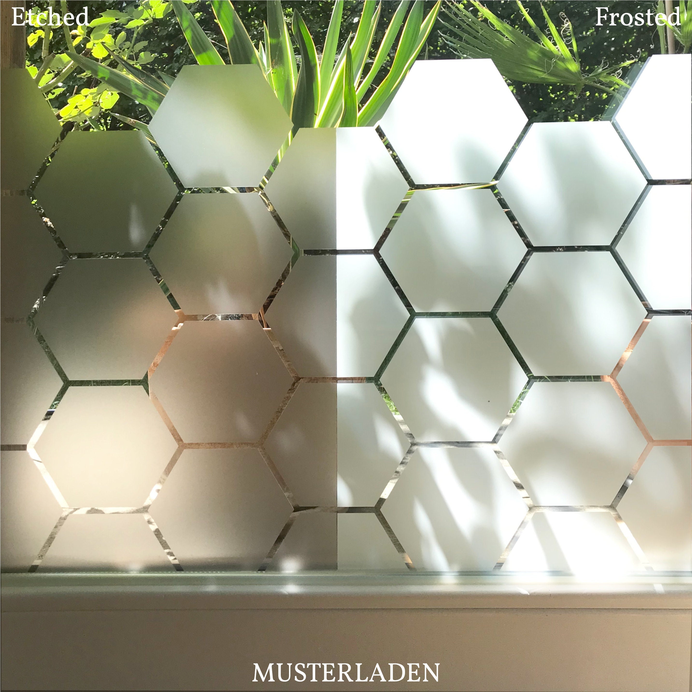 Fensterfolie Sichtschutz Hexagon Dekor von KLEBEHELD®.DE