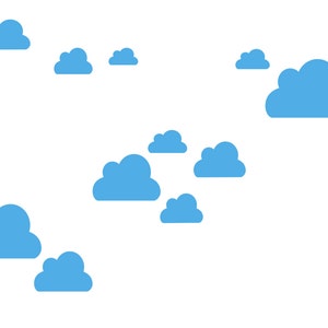 Cloud Window and Wall Decals, Set of 12