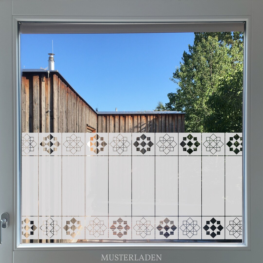 Geometric Window Film Art Deco for Privacy, 18 Inches / 45,8 Cm Tall Etsy