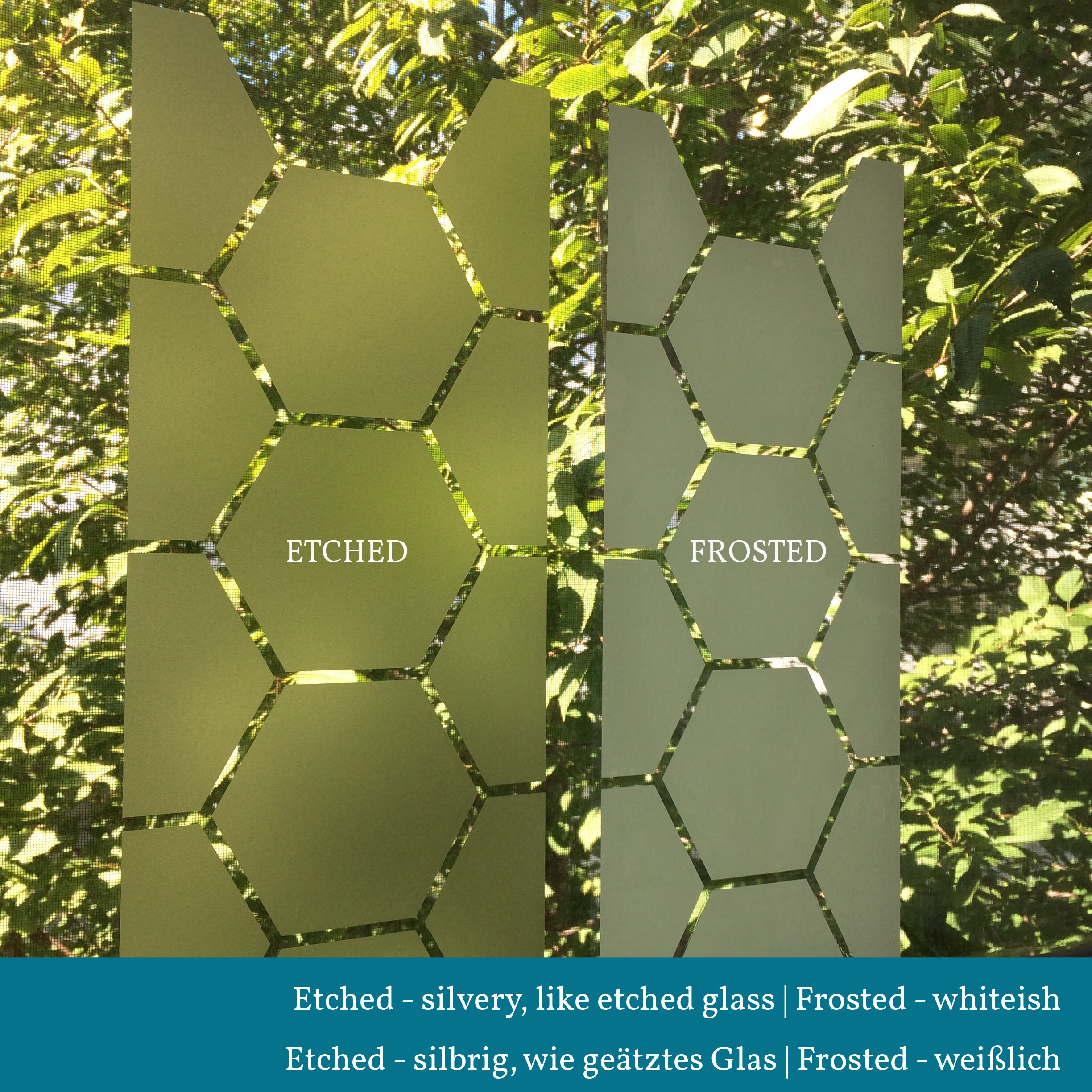Geometrische Sichtschutzfolie Für Fenster Und Glastüren Mit Fischschuppen  Muster, 46 Cm Hoch 