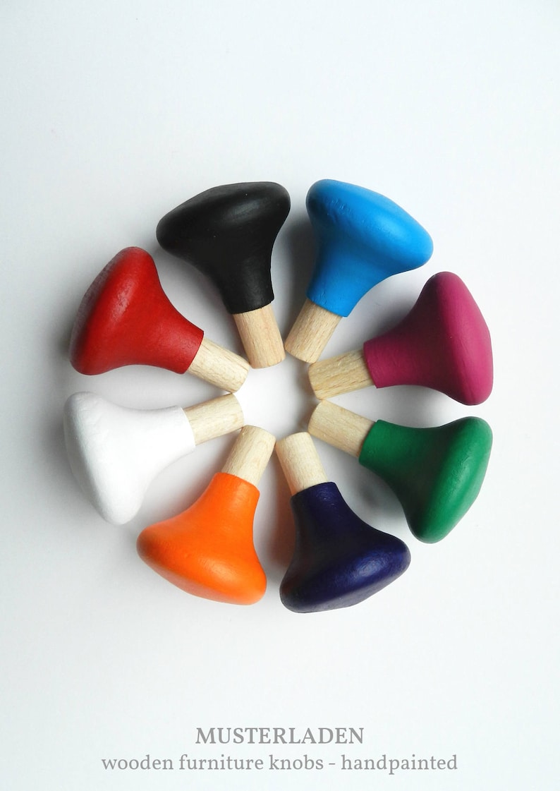 Colourful Drawer Knobs Set of 6 Colourful Furniture Knobs Etsy
