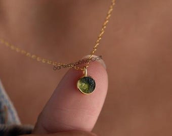 14K Gold A-Grade Certified Moldavites From Chlum, Czech Republic | 925 Sterling Silver, 18k Yellow/Rose Gold Plated | High Vibration Jewelry