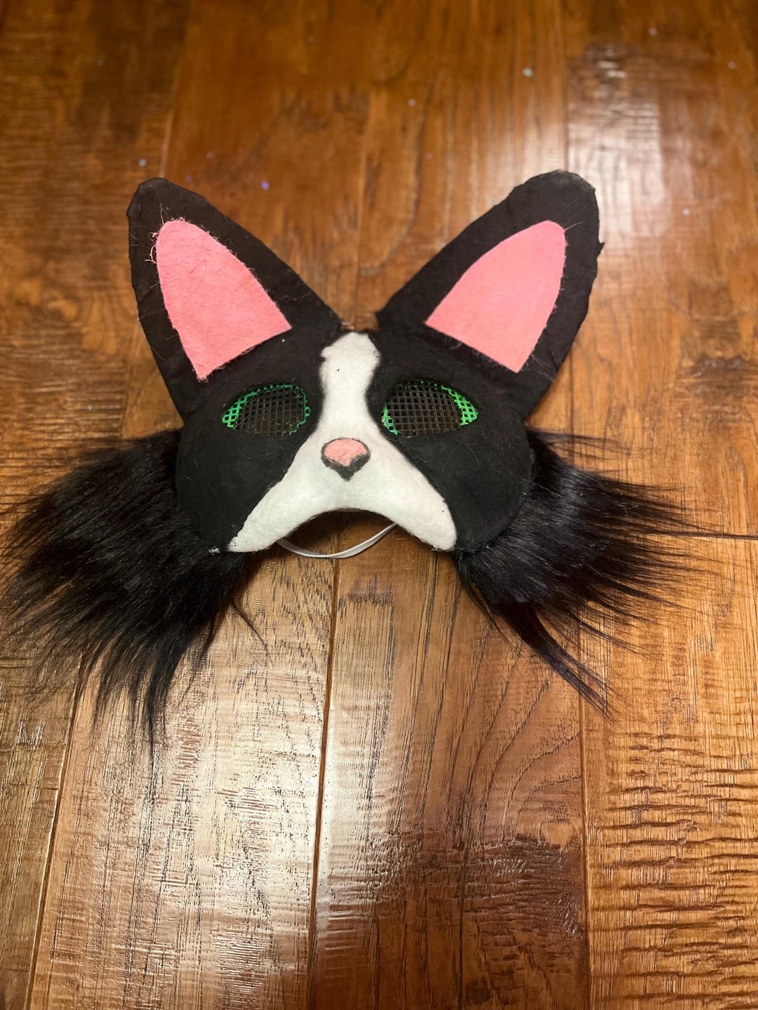 Therian Black Bicolor Cat Mask - Etsy