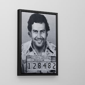 Pablo Escobar Mugshot Print, Pablo Escobar Poster, Black and White Photo Print, Narcos Movie Poster Black White Frame
