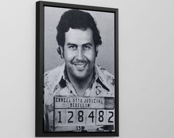 Pablo Escobar Mugshot Print, Pablo Escobar Poster, Black and White Photo Print, Narcos Movie Poster Black White Frame