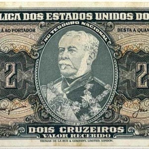 Vintage Brazil Banknotes – Set of 3 – 1923 Mil Réis, 200 & 1 Cruzeiro – UNC/VF