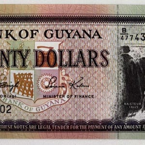 Vintage Banknotes Set: Guyana & Hong Kong, 1980s Collectible World Currency