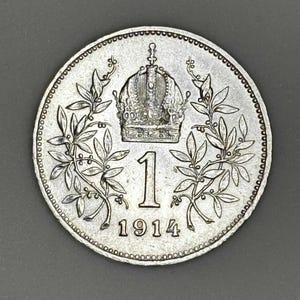 1914 Austro-Hungarian 1 Krone Silver Coin – Franz Joseph I – Uncirculated Mint Condition