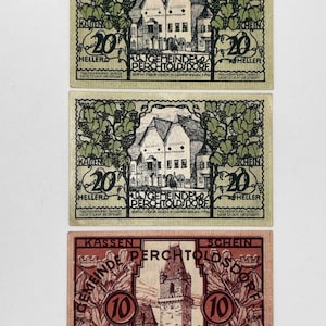 Set of 3 Vintage Austrian Banknotes from 1920 – Collectible Numismatic Lot