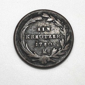 1780 Austria 1 Kreuzer Coin - Maria Theresa - Antique Copper Currency